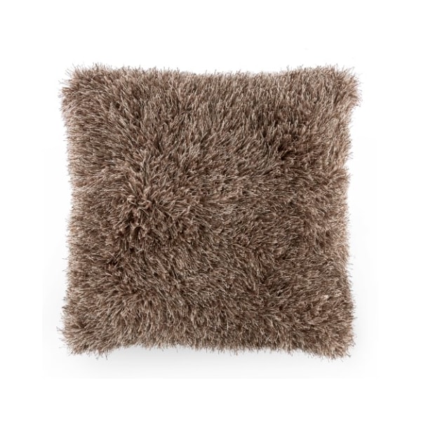 Oversized Floor Or Throw Pillow Square Luxury Faux Fur Glam Decor Cushion For Home (Mocha)